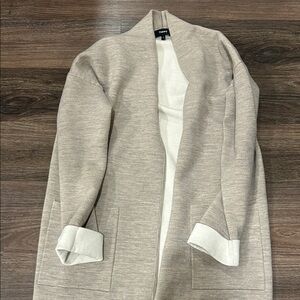 Theory Beige Open-Front Cardigan